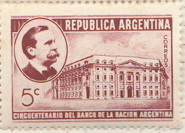 PIA - ARGENTINA - 1941 : Cinquantenario Della Banca Nazionale Argentina - (Yv 414) - Neufs