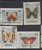 USED STAMP FROM 1981 INDIA ON BUTTERFLY/JUNGLE QUEEN,REDLACE WING,MAP BUTTERFLY &KAISER E-HIND - Used Stamps