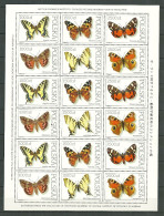 POLAND MNH ** 3144-3149 En Feuille PAPILLONS PAPILLON Exposition PHILANIPPON 91 Institut De Zoologie Varsovie Butterfly - Feuilles Complètes