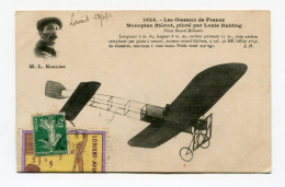 !!! CPA DU MONOPLAN BLERIOT, PILOTE KUHLING AVEC RARE VIGNETTE DU MEETING DE LORIENT DE 1912 - Luftfahrt
