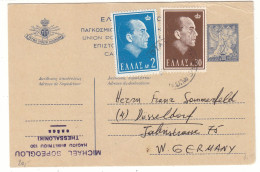 Grèce - Carte Postale De 1967 - Entier Postal - Oblit Thessaloniki - Valeur 10 € En .....2008 - Briefe U. Dokumente