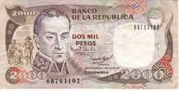 BILLETE DE COLOMBIA DE 2000 PESOS DE ORO DEL AÑO 1993 (BANK NOTE) - Kolumbien