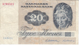BILLETE DE DINAMARCA DE 20 KRONER DEL AÑO 1972  (BANK NOTE) - Denmark