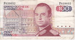BILLETE DE LUXEMBURGO DE 100 FRANCS DEL  AÑO 1980 SERIE F (BANKNOTE) - Luxembourg