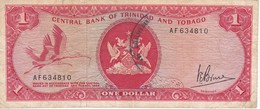 BILLETE DE TRINIDAD Y TOBAGO DE 1 DOLAR DEL AÑO 1964 (BANKNOTE) BIRD-PAJARO - Trinidad & Tobago