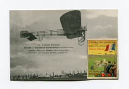 !!! CPA DU MEETING D'ANGER DE JUIN 1912  AVEC VIGNETTE - Aviation