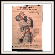 Affiche De La Guerre 14/18 - 3e Emprunt De La Défense Nationale Illustrée Par Auguste Leroux - #AffairesConclues - Posters