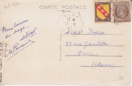 F CP "Longny Au Perche" Obl. Magne Le 11/9/47 Sur 2f50 Mazelin N° 681 + 50c Lorraine (Tarif Du 8/7/47) - 1945-47 Ceres Of Mazelin