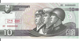 COREE DU NORD 10 WON 2002(2009) UNC P 59 S - Corée Du Nord