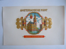 Etiquette De Boîte à Cigares Sigarenkist Etiket Sigaren Kist Amsterdamse Munt P.I.L. 3572 Gouddruk Relief 24x15,5 Cm - Etiketten