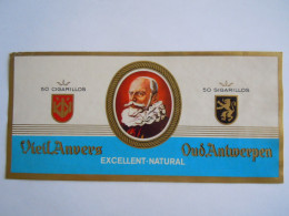 Etiquette De Boîte à Cigares Sigarenkist Etiket Sigaren Kist Verellen Vieil Anvers Oud Antwerpen 50 Cigarillos 16 X7,5 - Etiketten