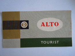 Etiquette De Boîte à Cigares Sigarenkist Etiket Sigaren Kist Alto Tourist 19 X 10 Cm - Labels