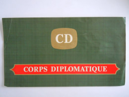 Etiquette De Boîte à Cigares Sigarenkist Etiket Sigaren Kist CD Corps Diplomatique 23 X 12,8 Cm Is Geplooid - Etichette