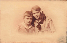 ENFANT - Portrait - Portrait De Deux Enfants En Marinière - Carte Postale Ancienne - Portraits