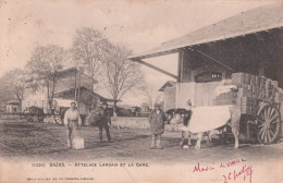 33 / BAZAS / ATTELAGE LANDAIS ET LA GARE / PRECURSEUR - Bazas