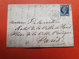 Napoléon ND 20ct Sur Lettre Avec Texte Du Havre Pour Paris En 1861, Ambulant Au Dos - Réf 1910 - 1849-1876: Periodo Classico