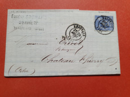 Sage 25ct Sur Lettre Avec Texte De Beauvais Pour Château Thierry En 1877, Ambulant Au Dos - Réf 1912 - 1877-1920: Periodo Semi Moderno