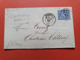 Sage 25ct Sur Lettre Avec Texte De Beauvais Pour Château Thierry En 1877, Ambulants Au Dos - Réf 1916 - 1877-1920: Semi Modern Period