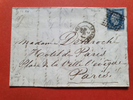 Napoléon ND 20ct Sur Lettre Avec Texte De Le Havre Pour Paris En 1860 - Réf 1920 - 1849-1876: Klassik