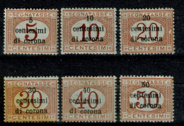 Ref 1629 - 1919 Trento E Trieste Italy - Mint Postage Due Stamps Sass. 1-6 Cat €129 - Strafport