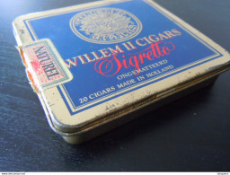 Willem II Cigars 20 Sigretto Holland Boîte En Metal Pour Cigares Blikken Doos Voor Sigaren 9 X 8,5 X 1,6 Cm - Caves à Cigares Vides