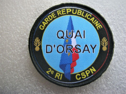 ECUSSON GEND. GARDE REPUBLICAINE 2° RI CSPN QUAI D'ORSAY ETAT EXCELLENT SUR VELCROS - Police & Gendarmerie