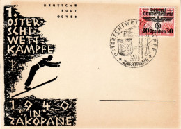 POLAND GENERAL GOVERNMENT 1940 MiNr 30 ON POSTCARD WITH COMMEMORATIVE POSTMARK - Gouvernement Général