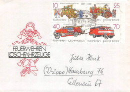 DDR - BRIEF 1987 LÖSCHFAHRZEUGE Mi 3101-3104 / 2124 - Covers & Documents