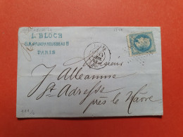 Napoléon Lauré 20ct Sur Lettre Avec Texte  De Paris Pour Le Havre En 1869  - Réf 1958 - 1849-1876: Klassik