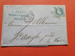 Napoléon Lauré 20ct Sur Lettre Avec Texte  De Paris Pour Le Havre En 1869  - Réf 1960 - 1849-1876: Periodo Classico