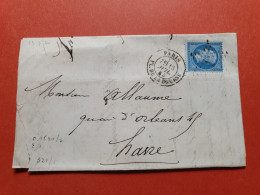 Napoléon 20ct Sur Lettre Avec Texte De Paris Pour Le Havre En 1864 - Réf 1968 - 1849-1876: Klassik