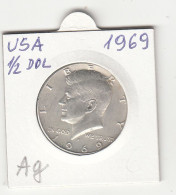 UNITED STATES 1/2 HALF DOLLAR 1969 KENNEDY  SILVER COIN - 1964-…: Kennedy