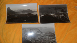 LOT 3 GRANDES PHOTOS ANCIENNES DATE ?../ BRESIL.- RIO DE JANEIRO. VISTA DO CORCOVADO A NOITE, PAN. VISTA CHINEZA ?..RIO - Amérique