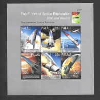 PALAU   -   2000 -   SHEET WITH  6 Stamps - FUTURE SPACE EXPLORATION -   -  SPACE EXPLORATION      - See Scan - Palau