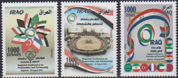 IRAQ, 2021, MNH, BAGHDAD CONFERENCE  FOR COOPERATION AND PARTNERSHIP, FLAGS, 3v - Autres & Non Classés
