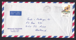 New Zealand: Airmail Cover To Netherlands, 1986, 1 Stamp, Guitar, Music Instrument (creases) - Storia Postale