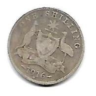 AUSTRALIE Georges V  ,1 Shilling,    Argent , 1916 M  TB - Zonder Classificatie