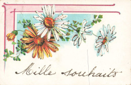 FÊTES ET VOEUX - Mille Souhaits - Marguerites - Colorisé - Carte Postale Ancienne - Birthday