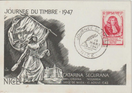 France Carte Maximum Journée Du Timbre 1947 Nice 779 - 1940-1949