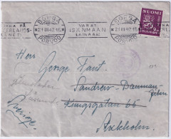 FINLAND - 1942 - Censor Mark On Cover From BORGÅ To Stockholm, Sweden Franked 2.75Mk - Lettres & Documents