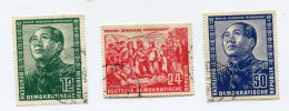 ALLEMAGNE ORIENTALE N°38 / 40 OBLITERES AMITIES GERMANO - CHINOISE MAO TSE-TOUNG - Mao Tse-Tung