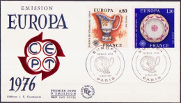 Europa CEPT 1976 France - Frankreich FDC3 Y&T N°1877 à 1878 - Michel N°1961 à 1962 - 1976