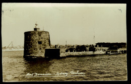 Ref 1631 - Real Photo Postcard - Fort Dominion & Lighthouse Sydney Harbour - NSW Australia - Sydney