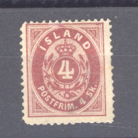 Islande :  Yv  3  (*)  Dentelé 14 X 13 ½ - Unused Stamps