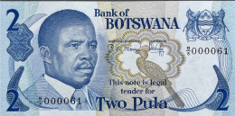 Botswana 2 Pula, P-7b (1982) - UNC - LOW 000061 Serial Number - Botswana