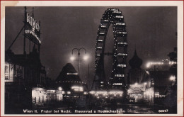 Wien * Prater Bei Nacht, Riesenrad, Hochschaubahn * Österreich * AK065 - Prater