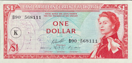 East Caribbean States 1 Dollar, P-13k (1965) - UNC - ST. KITTS & NEVIS Issue - Ostkaribik