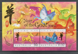 CHRISTMAS ISLAND 2003 Mini Bloc (2 Timbres), Année De La CHEVRE Y.T. BF - Year Of The Goat - (2 Stamps) - Christmaseiland