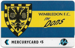 UK (Paytelco) - Football Clubs - Wimbledon Logo - 3PFLR - 5.900ex, Used - Mercury Communications & Paytelco