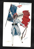 Cp  Drapeau    Femme Soldat   Illustrateur     Xavier Sager - 1914-18